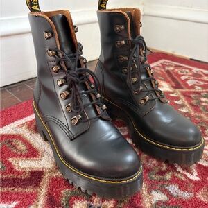 Dr. Martens Black Leather Leona Boots